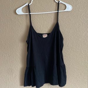 Mossimo black camisole, ruffle at bottom on sides, size M